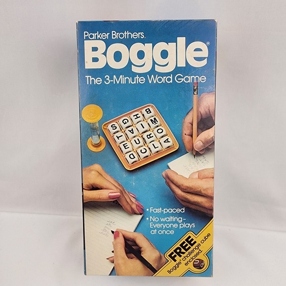 Parker Brothers Other - Vintage Boggle Parker Brothers 1976 Original Box Free Challenge Cube‎ Rare